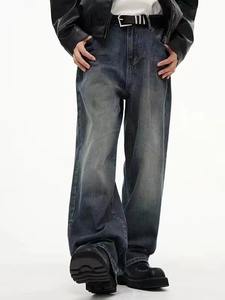 กางเกงยีนส์เดนิมทรงขาบานแบบสั่งทำพิเศษ พร้อมกระดุมผ่าหน้า สไตล์วินเทจ ขาดๆ สำหรับผู้ชาย กางเกงยีนส์เดนิมสั่งทำพิเศษ - Product Image 2