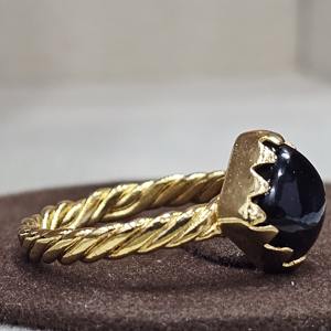 Bague vintage de designer faite à la main en argent sterling 925 avec coussin naturel taillé en pierres précieuses fumées, lunette d'éternité d'excellente qualité - Product Image 6