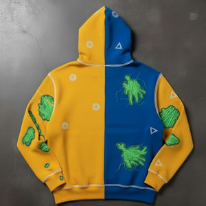 Sweat à capuche en molleton lourd de style streetwear pour homme, sweat à capuche délavé au soleil, sweat à capuche ample pour homme, sweat à capuche délavé à l'acide, broderie - Product Image 2