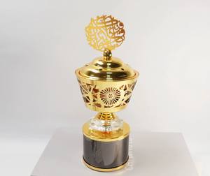 Quemador de incienso perforado creativo de Arte de hierro dorado Incensario de incienso minimalista de moda directamente del fabricante - Product Image 6