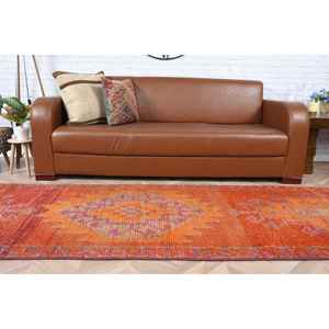 พรมวินเทจ, พรมแบบยาวขนาด 3x10.6 ฟุต, พรมลายดอกไม้สีส้ม - Product Image 5