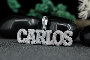 Collar con Colgante Personalizado Carlos, Plata 925, Cristal, Micro Pavé, Joyería Hiphop Brillante, Unisex, Regalo - Product Image 5