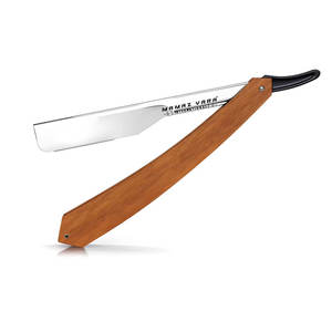Navaja de Afeitar de Madera Oscura con Mango Recto y Hoja Recta de Acero Inoxidable para Afeitar, Navajas de Barbero, Navaja de Afeitar de Hoja Recta - Product Image 1