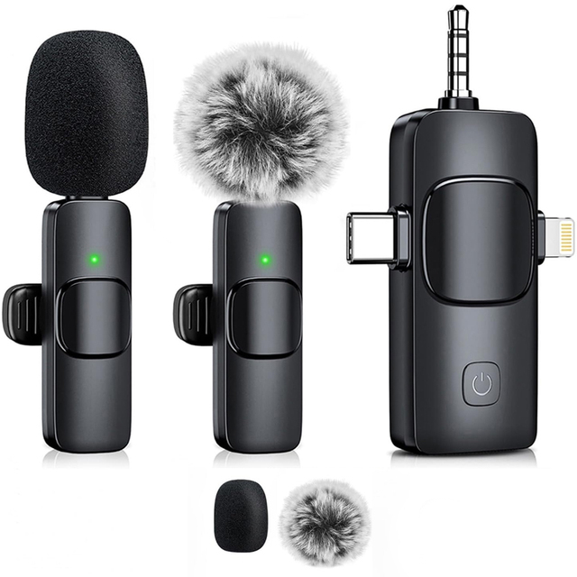 K15 Portable  Wireless Microphone Lavalier Lapel Microphone for Iphone Android Camera Noise Reduction