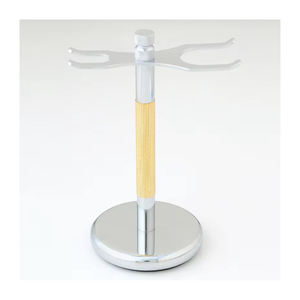 Soporte de maquinilla de afeitar de metal ajustable proveedor al por mayor con soporte de brocha de afeitar de pelo sintético y cuchillas de doble filo - Product Image 6