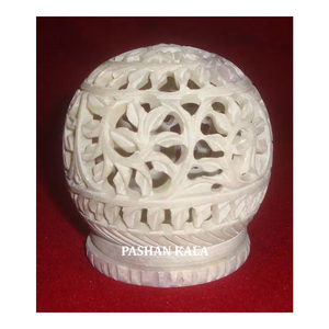 ที่วางเทียนทีไลท์ทรงกลมทำจากหินสบู่ธรรมชาติคุณภาพสูงไม่เหมือนใครและเป็นของเก่าสำหรับตกแต่งบ้านและโรงแรม - Product Image 1