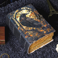 Fait à la main Vintage 400 Page Corbeau Cuir Gothique Sorcellerie Journal Carnet Promotionnel Cadeau pour Lui ou Elle