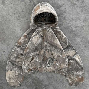 Sudadera con Capucha Retro Y2K con Estampado de Camuflaje, Unisex, Talla Grande, 100% Algodón, Tejido de Rizo, Bordada, Estilo Urbano Hip Hop - Product Image 1