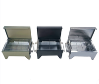 Barbecue pliable moderne en acier inoxydable thermolaqué au charbon de bois, avec système de contrôle des flammes, capacité 2-3 personnes, alimentation au copeaux de bois, pour camping et extérieur