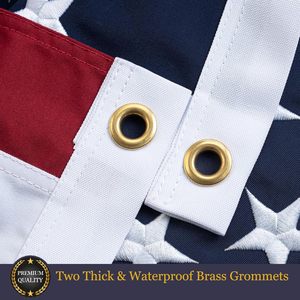 Drapeau américain en coton Betsy Ross 3x5 pieds, 13 étoiles, pour le 250e anniversaire des États-Unis, avec mât en aluminium robuste et imperméable - Product Image 2