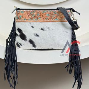 Nuevo bolso cruzado de cuero con flecos a mano Vintage personalizado para mujer, bolso de hombro de piel de vaca de lujo de alta calidad para mujer - Product Image 1