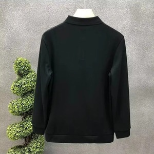 Polo brodé en coton de soie glacée à manches longues pour hommes, vente à chaud, polo décontracté et respirant pour hommes, nouvelle collection automne - Product Image 2