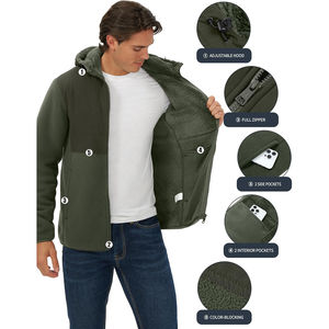 Sudaderas con capucha de algodón de alta calidad para hombres con cremallera Ropa casual cómoda y transpirable Colores y logotipo personalizados - Product Image 5