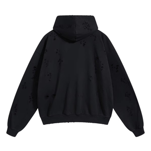 Sudadera con capucha larga para mujer superventas 2025 Color personalizado diseño de punto desgastado a mano calle Casual 100% algodón invierno - Product Image 4