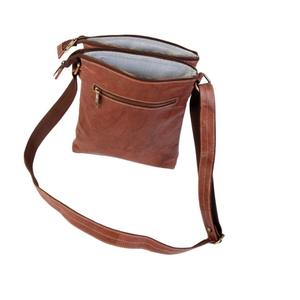 Bolso de cuero genuino para mujer, bandolera de Color marrón con logotipo personalizado, nuevo, de moda, con cremallera - Product Image 1
