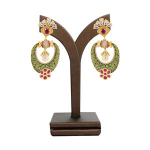 Elegant AD Matte Plated Earrings Antique Imitation <b>Jewelry</b> Export Custom Fashion <b>Jewelry</b> Supplier Traditional AD Dangle Earrings - Product Image 1