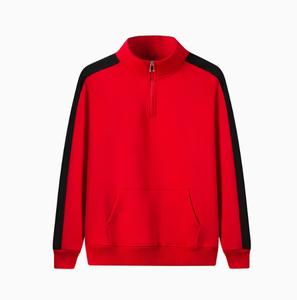 Sudaderas con capucha de media cremallera de fábrica personalizadas, sudaderas con cremallera de cuello simulado para hombre, sudaderas de algodón de alta calidad OEM ODM - Product Image 5