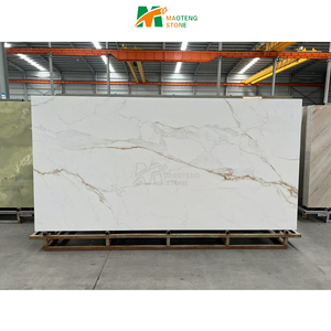 20mm chất lượng cao bằng đá cẩm thạch tìm kiếm vàng thiêu kết đá tấm Trung Quốc sản xuất nhân tạo thạch anh ngói Countertop cho khách sạn - Product Image 1