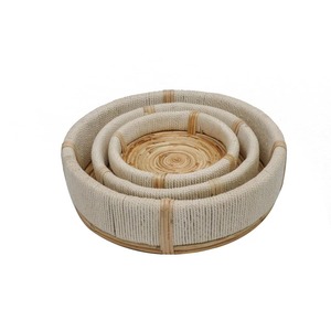 Nuevo Cesto Ovalado de Cuerda de Algodón Tejido Barato al por Mayor con Detalles de Cuero para Almacenamiento de Ropa y Artículos de Madera, Diseño Ecológico y Colorido - Product Image 2