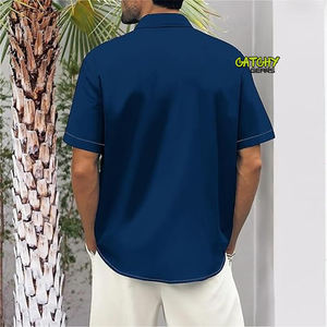 Camisa de Manga Corta con Estampado Aloha de Algodón Casual para Playa, Vacaciones Tropicales, Camisas para Hombre, Proveedor Mayorista - Product Image 5