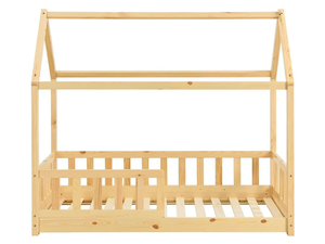 Letto per Bambini a Forma di Casa, Struttura in Legno di Pino Massiccio con Sponde di Sicurezza per Bambini e Bambine, Bianco - Product Image 6