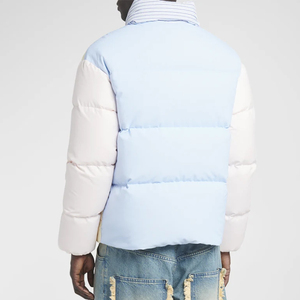 Chaqueta acolchada impermeable de Invierno 2 en 1 personalizada al por mayor, plumón brillante de burbujas de 2 colores con piel de oveja - Product Image 2