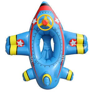 Inflatable PVC <b>Baby</b> <b>Swimming</b> <b>Ring</b> Safety Appropriate for Child Water Sports and Pool Use Featuring Airplane Design - Product Image 2