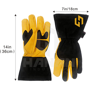 Gants de soudage industriels avec manchette longue et intérieur doux pour le confort dans les tâches de soudage, fabricant OEM - Product Image 2