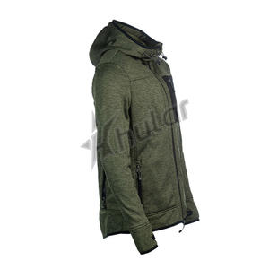 Veste d'hiver softshell sportive mince personnalisable pour hommes avec capuche chaude coupe-vent fermeture à glissière méthode de tissage non tissé - Product Image 2