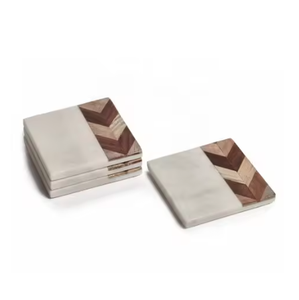 Vente chaude luxe pierre caboteur haute qualité marbre et bois sous-verres pour boissons pour mariage décorations pour la maison - Product Image 6