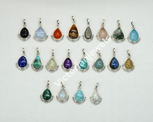 925 Plata de Ley sólida mes de septiembre piedra natal lapislázuli con ajuste de bisel colgante en forma de pera - Product Image 6
