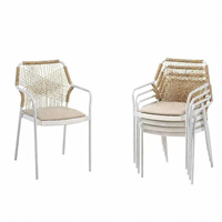 Fauteuil en rotin de style européen pour l'extérieur, chaise de jardin minimaliste pour balcon, terrasse, meubles de loisirs