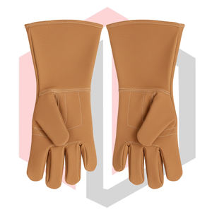 Guantes de Soldadura Marrones Resistentes al Calor y al Fuego, de Cuero Antiestático, con Puño de Punto de 14 Pulgadas, Sin Silicona, Resistentes a Desgarros, para Soldadura MIG, TIG y con Electrodo Revestido - Product Image 5