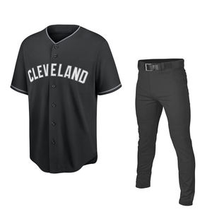 Conjunto de Uniforme de Béisbol Blanco y Azul, Tela Tackle Twill, Absorbente de Humedad, Corte Regular para Hombre, Manga Corta, Pantalones, 100% Poliéster - Product Image 2