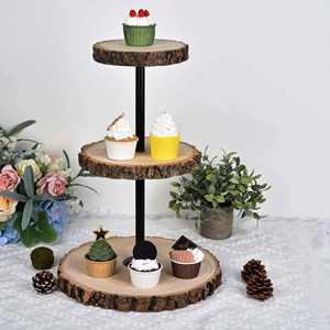 Expensive <b>3</b>-<b>Tier</b> Round Wooden And Metal <b>Cake</b> <b>Stand</b> Top Selling Detachable Professional and Romantic Handmade New Arrival - Product Image 3