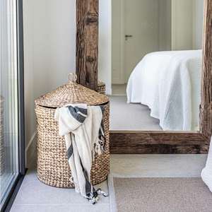 Cesta tejida a mano de jacinto de agua con forma de cabaña, cesta de almacenamiento hecha a mano, venta al por mayor, ecológica, fabricada por VGreenArt en Vietnam - Product Image 4