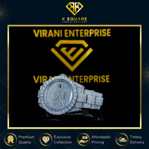 Nouveau Stock Arrivée De Luxe VVS Unisexe Analogique En Acier Inoxydable Automatique pour Mouvement Quartz Moissanite Diamant Bande Montre - Product Image 6