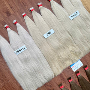 Qualité supérieure!! Fournisseur en gros Cuticule étirée double cheveux vierges en vrac Extensions de cheveux en vrac d'un donneur couleur blanche - Product Image 6