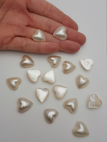 Cabochon en nacre naturelle en forme de cœur à dos plat, pierre précieuse pour la fabrication de bijoux, bagues, pendentifs, colliers, œil de chat blanc de haute qualité