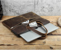 Sac à main pour ordinateur portable ALBORZ Direct Factory, unisexe, rétro, en cuir véritable, élégant, spacieux, pour les voyages quotidiens