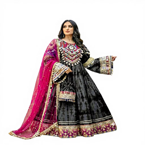 Robe de mariée ethnique culturelle vintage traditionnelle du Pakistan, longue, à manches longues, faite à la main, personnalisable - Product Image 1