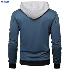 Sudaderas con capucha transpirables de talla grande de alta calidad para hombre, ropa de calle mezclada de algodón básico, sudaderas con capucha de diseño personalizado de Color sólido para hombre - Product Image 2