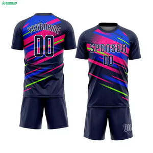 Camisetas de Fútbol para Hombre, Camiseta de Fútbol de Manga Corta, Pantalones Cortos de Fútbol, Sublimados Personalizados, Transpirables, de Secado Rápido, 100% Poliéster - Product Image 2