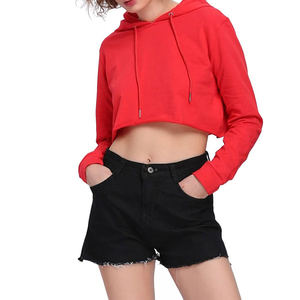 Hot Selling Women's Winter <b>Crop</b> <b>Top</b> Hoodie Customized Logo Printing Cotton Bamboo Light Weight Casual Wear with Hooded Collar - Product Image 3