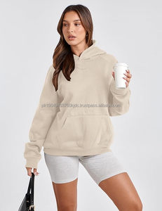 Sweat à capuche unisexe en gros, poids lourd, hiver, logo personnalisé, polaire de haute qualité, vêtements de sport, fermeture éclair, motif uni, XL, logo personnalisable - Product Image 3