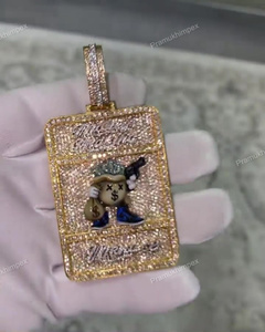 Design délicat personnalisé Moissanite pendentif glacé émail ensemble cluster diamant mode pendentif collier bijoux en gros - Product Image 1