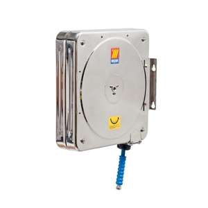 Enrouleur de tuyau fermé en acier inoxydable Meclube Mod. CFX 500 150 °C 200 bar Fixe pour Eau 10 m 3/8 ''Diamètre 10 m Tuyau-pour Jardins - Product Image 1