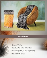 DAFNI BIG PAZAR Couvre-lit en suède tissé jacquard uni teint 100% coton respirant avec pompons 200x230cm Piqué d'été 300g/m
