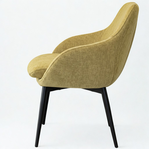 Silla de Comedor de Diseño Moderno LOTUS, con Reposabrazos, Asiento de Espuma Suave, Patas de Metal Negro, Apta para Uso Residencial y Comercial - Product Image 3