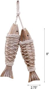 Decoración de peces de madera, decoraciones colgantes para pared, peces náuticos rústicos, tema de playa, decoración del hogar, escultura de peces - Product Image 6
